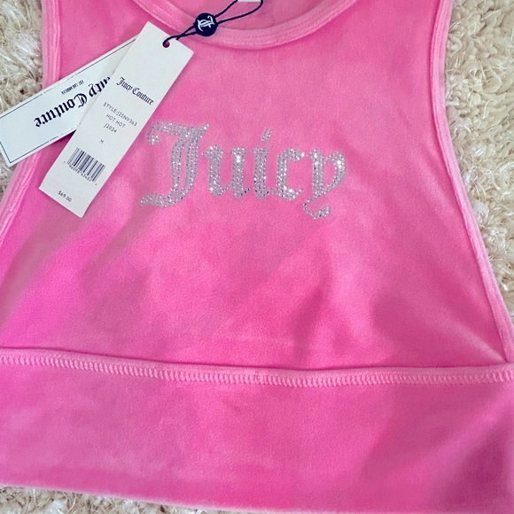 Juicy couture cropped tank top velour size medium - Picture 2 of 3